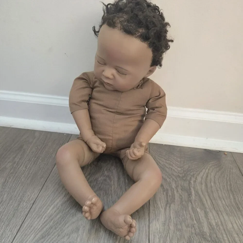 Ashton Drake Reborn Doll Marissa May Black Curly Hair Sleeping Vinyl 18
